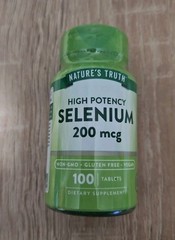 Nature’s Truth Vitamins High Potency Selenium Gluten Free Tablets 200 mcg 100 Ct