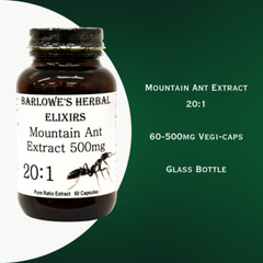Mountain Ant | 500mg | 20:1 Extract | 500mg | Stearate Free | 60 Veggie Capsules