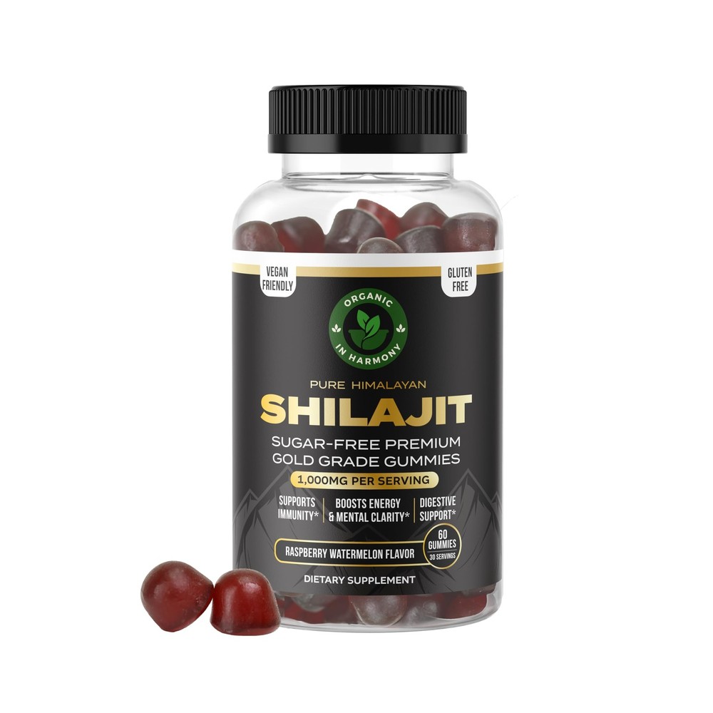 30,000 MG Pure Organic Shilajit Gummies for Men & Women, 60 Count (Pack of 1)
