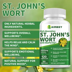 St. John’s Wort 6000mg – Stress Depression Relief, AnxietyReduce Mood Swings
