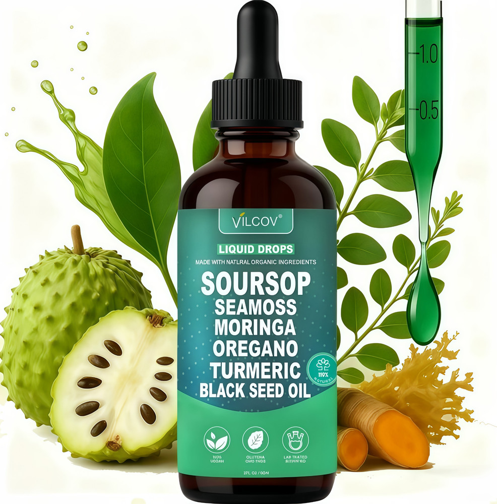 Soursop Bitters Liquid Drops 10-in-1 with Nori, Moringa, Turmeric, Black Seed/*