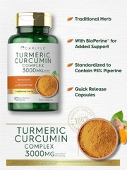 Turmeric Curcumin with Bioperine | 3000 mg | 90 Capsules | by Carlyle