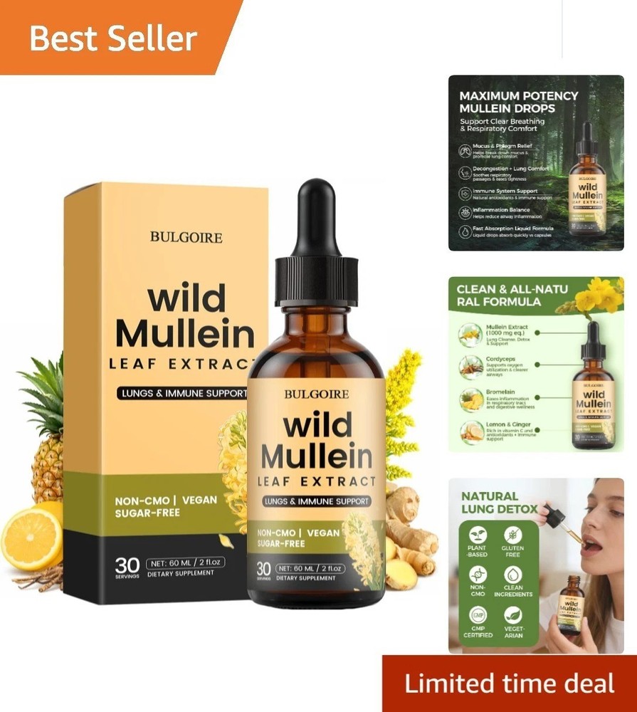 60ml Organic Wild Mullein & Ginger Drops – Comfortable Breathing with Every Dose