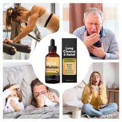 Mullein Wild Leaf Extract Organic Lung Cleanse Drops for Lung Organic Herbal