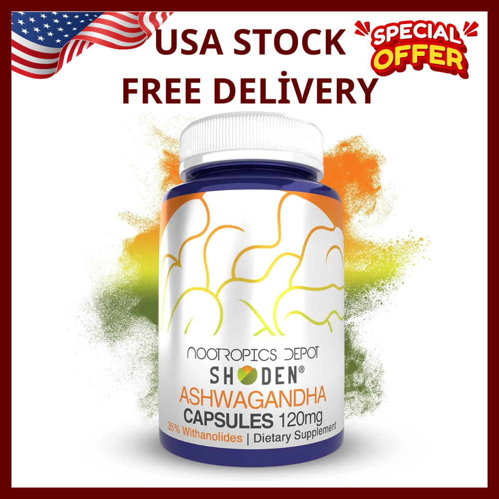 Shoden Ashwagandha Extract Capsules | 120mg | 30 Count | 30 Count (Pack of 1)