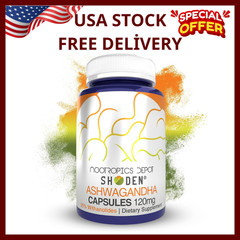 Shoden Ashwagandha Extract Capsules | 120mg | 30 Count | 30 Count (Pack of 1)