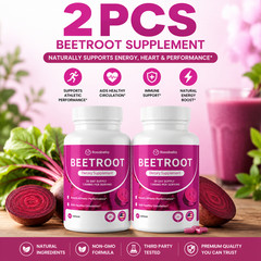 2 Pack Rosabella Organic Beet Root 60 Capsules Dietary Supplement Energy Boost