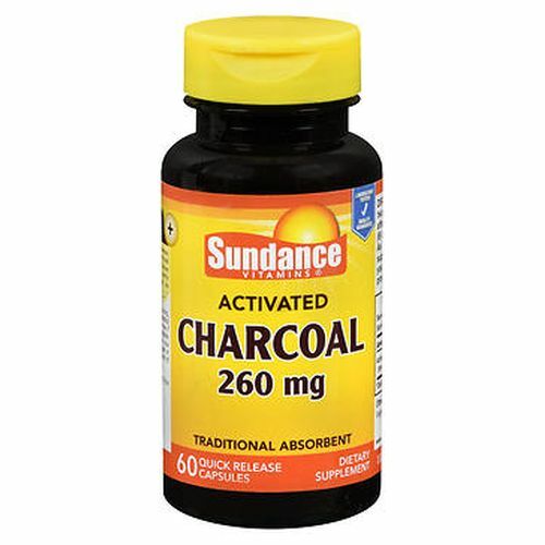 Sundance Vitamins Activated Charcoal Quick Release Capsules 260 mg 60 Caps