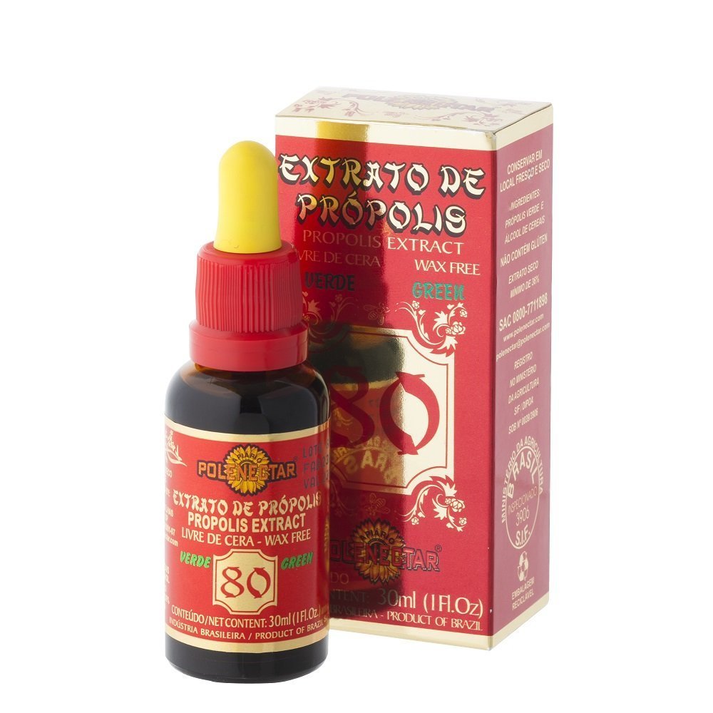 24 Bottles of Brazilian Green Propolis Extract Polenectar Wax Free 80 WF80(30ml)