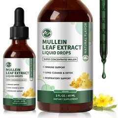 Mullein Drops for Lungs, Detox and Cleanse Mullein Extract Supplement 60ml