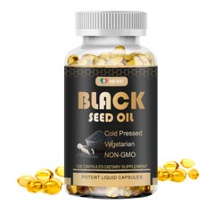 1000mg Black Seed Oil,Premium Cold Pressed,Non-GMO,Vegan,Premium Black Seed 120p