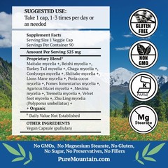 Pure Mountain Botanicals Mushroom Immune Support – USDA Certified Organic