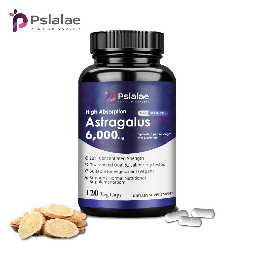 120pcs Astragalus 20:1 Extract-with Bioperine,Immune System Support,Heart Health