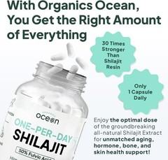 Organics Ocean One-Per-Day Shilajit for Men and Women – Natural Shilajit Supplem