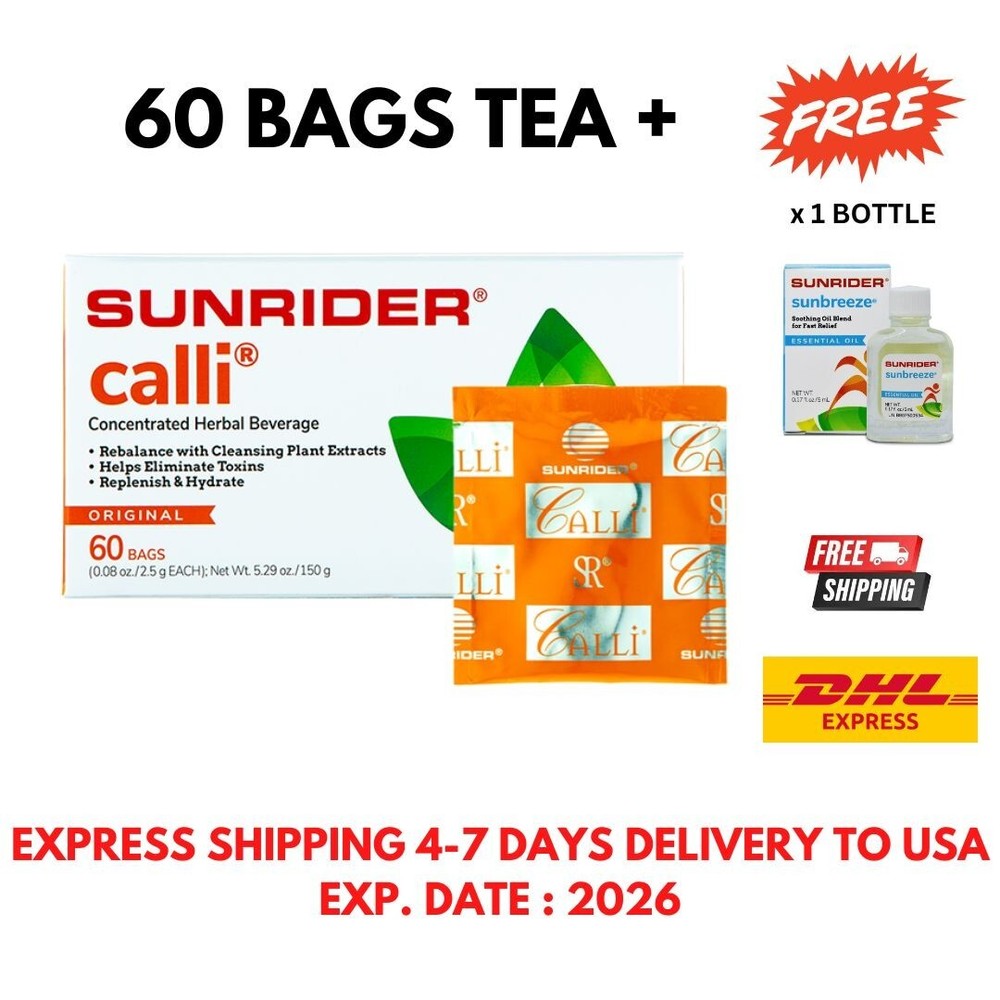60 BAGS Sunrider CALLI Regular Concentrated Herbal Tea EXP 2026 FREE SHIPPING
