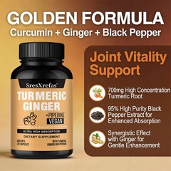 SresXrefas Turmeric Ginger Piperine 120 Veg Capsules Ultra High Absorption