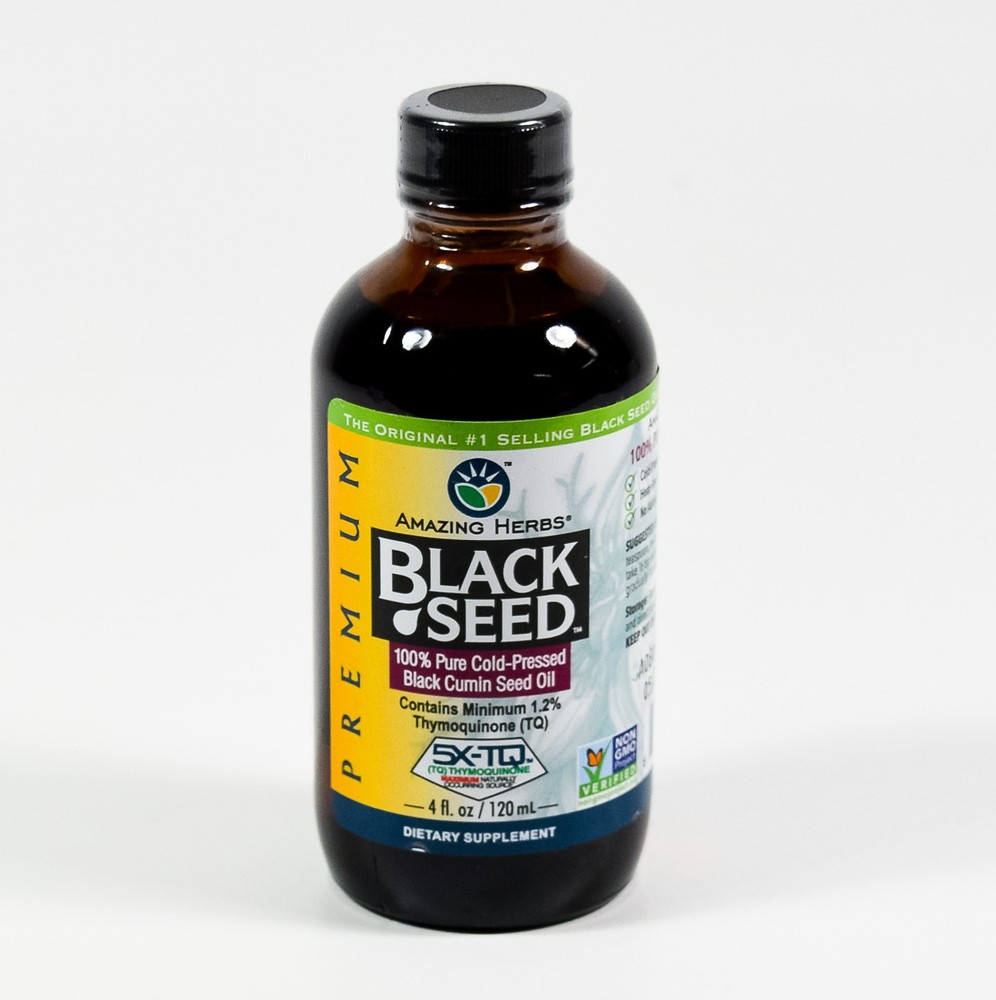 Premium Amazing Herbs 4oz BLACK SEED 100% pure Cold-Pressed Cumin OIL 05/2027