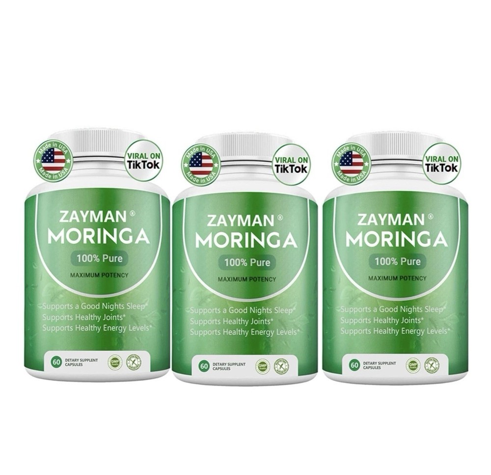 Lot Of 3 Moringa Capsules Rich in Antioxidants, Vitamins & Amino Acids Exp 12/26