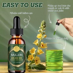60ML Mullein Leaf Extract Oral Drops, Herbal Blend for Respiratory Wellness