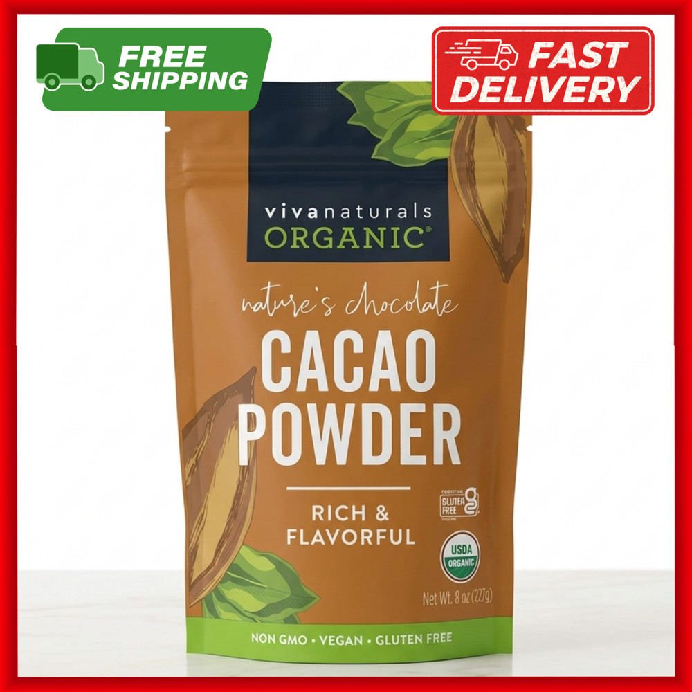 8oz Organic Cacao Powder Unsweetened | Dark Chocolate Cocoa Non GMO