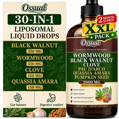 30-in-1 Wormwood Black Walnut Clove Cleanse Tincture 4oz | Gut Health & Digestiv