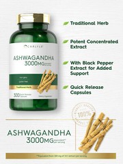 Ashwagandha Capsules 3000mg | 300 Count | Non-GMO, Gluten Free | by Carlyle