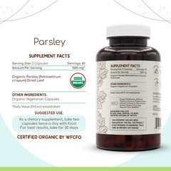 HerbEra Parsley 60/120 Capsules, 500 mg, Organic (Petroselinum crispum)