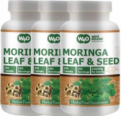 Moringa Oleifera Leaf & Seed Powder 80:20 – 300 Tablets, 1000mg (2 Packs)