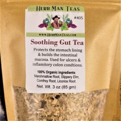SOOTHING GUT TEA for stomach ulcers, inflammatory colon conditions, sore throat