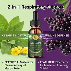 Mullein & Elderberry Liquid Tincture – Advanced Respiratory Support, 2 FL OZ