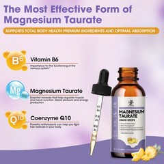 Magnesium Taurate Liquid Drop for Muscle Function, Nerve and Heart Health 60ML