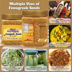 Rani Fenugreek (Methi) Seeds Whole 25oz (1.56lbs) 708g PET Jar