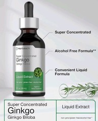Ginkgo Biloba Liquid Extract 2 fl oz for Men and Women Vegetarian Unisex Health