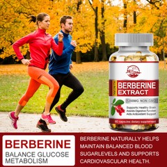 Berberine Extract Capsules 1200mg Blood Sugar Support Supplement 30 Servings
