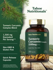 Turmeric Curcumin Capsules 1500mg Complex | 150 Count | Tahoe Nutritionals