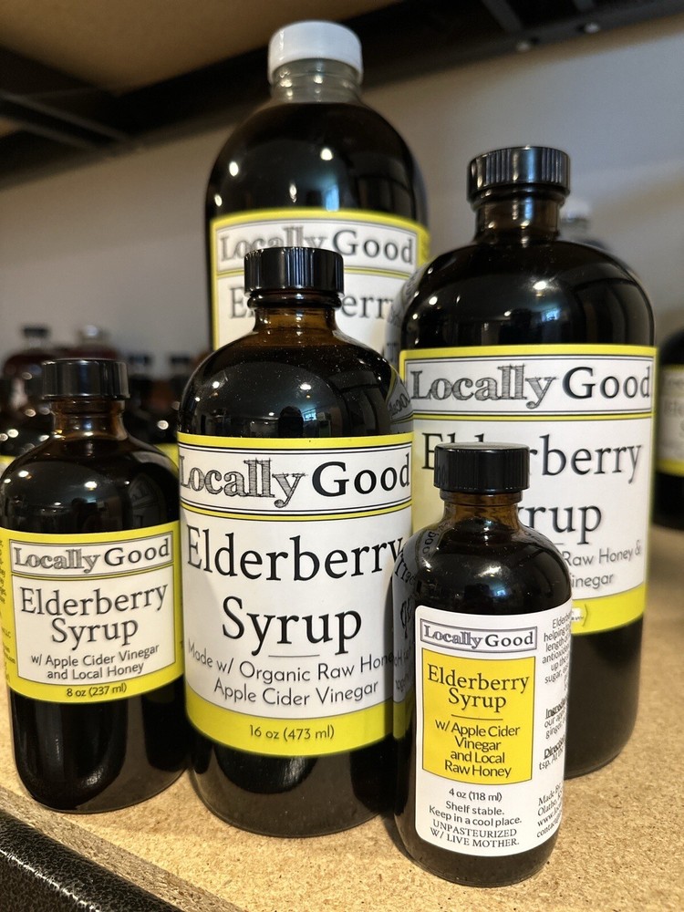 Elderberry Syrup w/ Organic and Local Ingredients, 100% Natural