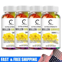 100% Natural Mullein Leaf Gummies Extra Strength Detox Cleanse Lung Health 60pcs
