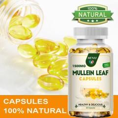 Mullein Leaf Capsules For Lung Cleansing & Detox Herbal Dietary Supplement 60PCS