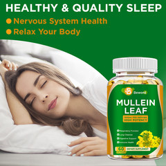 Mullein Leaf Capsules For Lung Cleansing & Detox Herbal Dietary Supplement