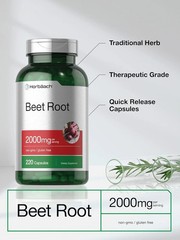 Horbäach Beet Root Powder Capsules | 220 Pills | Herbal Extract | Non-GMO, Glute