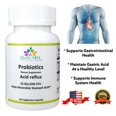 GASTROESOPHAGEAL REFLUX PROBIOTICS, 120 Capsules, Optimum Stomach PH.