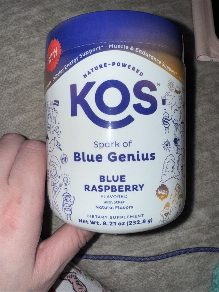 KOS Spark of Blue Genius Cellular Energy 8.21 oz Blue Raspberry Exp 10/2027