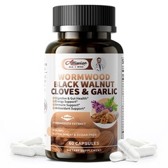 Parasite Cleanse Capsules/Extract-Wormwood,Black Walnut Hull, Clove, 60/120 Caps