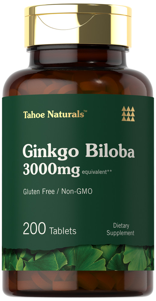 Ginkgo Biloba 3000mg | 200 Tablets | Vegetarian | Tahoe Naturals | by Carlyle
