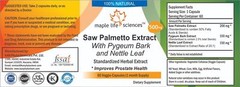Saw Palmetto Pygeum Bark Nettle Leaf Capsules For Hair Loss Prostate Health
