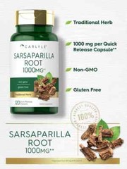 Sarsaparilla Root Capsules 1000mg | 120 Count | Non-GMO |