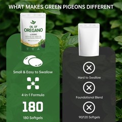 Oregano Oil Capsules 180 Count Black Seed Oil Green pigeons