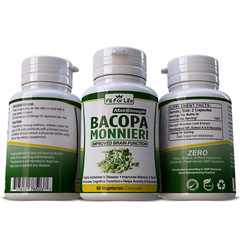 (2) MAX Strength Bacopa Monnieri Extract 1000mg Organic 120 Pills BRAIN FUNCTION