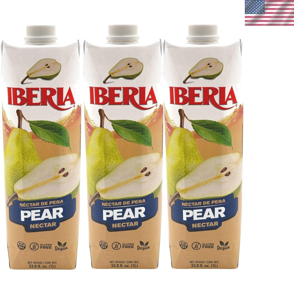 Versatile Natural Pear Nectar – 3 Pack of 33.8 Fl Oz for Smoothies & Cocktails