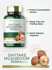 Shiitake Mushroom Capsules 3000mg | 200 Count | Non-GMO | by Carlyle